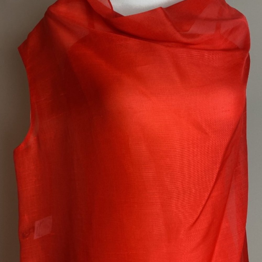 Donna Karan Red Silk Dress - Picture 2 of 16